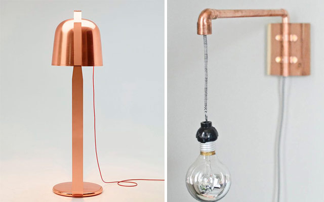 lamparas de cobre